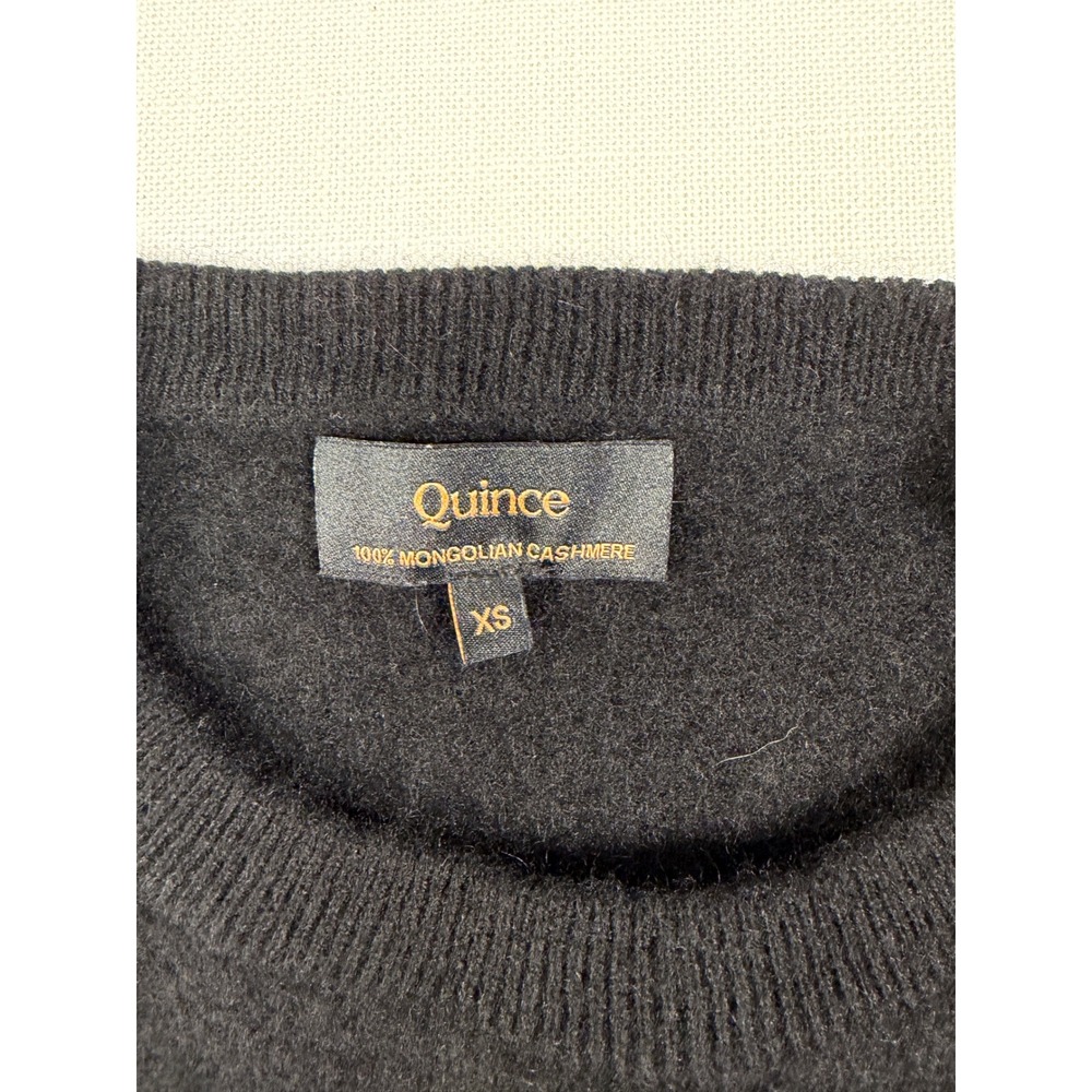 Quince Mongolian Cashmere Crewneck Sweater Black LB17932 Womens XS - Picture 4 of 8